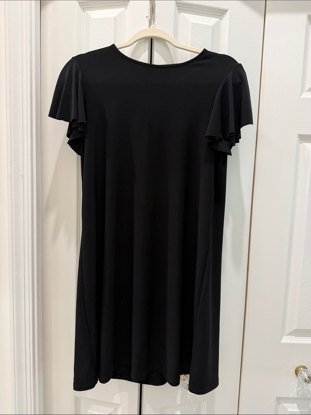 Classic Black Flutter Sleeve Dress - Women